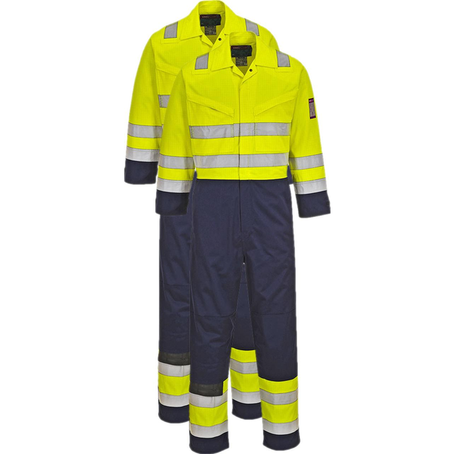 Portwest Hi-Vis Modaflame Coverall - Yellow/Navy - XXL - Regular