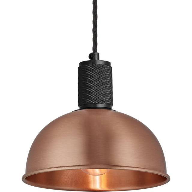 Knurled Dome Pendant Light - 8 Inch - Copper
