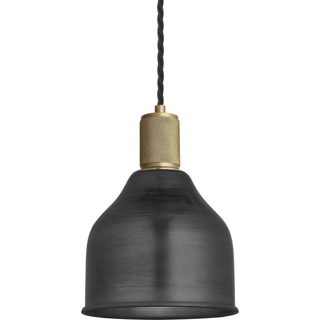 Knurled Cone Pendant Light - 7 Inch - Pewter, Brass