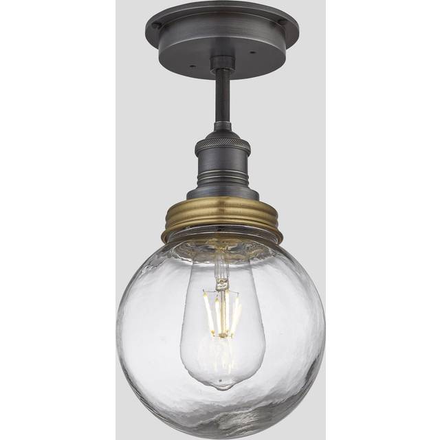 Industville Brooklyn Outdoor/Bathroom Flush Mount Glass Globe Ceiling Light