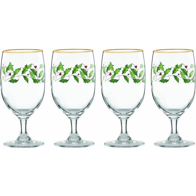 Lenox 849606 Holiday 4-Piece Iced Beverage Glass Set  Christmas Dinnerware  Hosting
