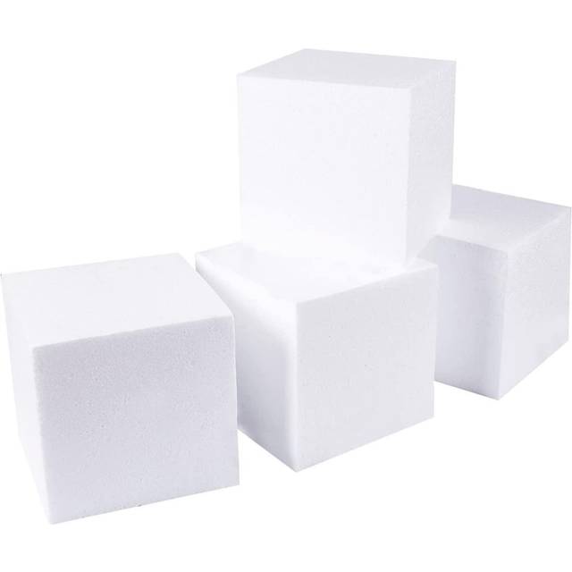 Juvale 4 Pack Foam Cube Squares for Crafts - Polystyrene Blocks for DIY Projects  Models  Arts Supplies (6x6x6 in  White)