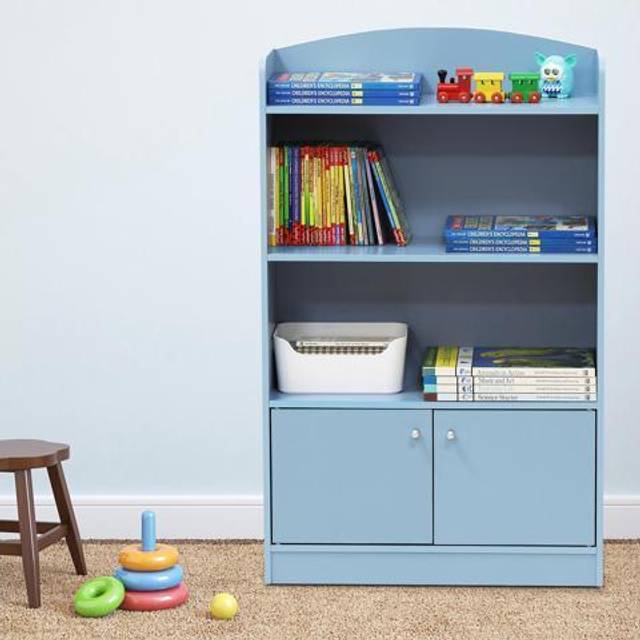 Furinno FR16121LB Kidkanac Bookshelf with Storage Cabinet, Light Blue