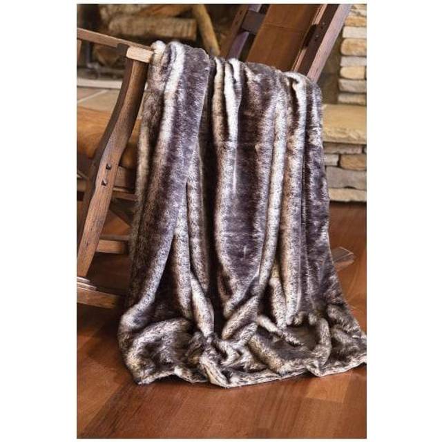 North End Decor Faux Fur Throw Blanket  Dark Grey