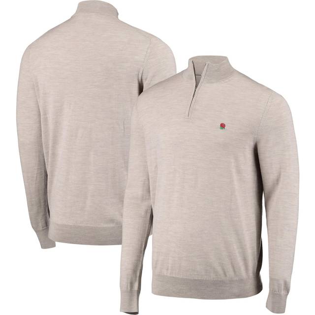 England Rugby Charles Tyrwhitt Pure Merino Zip Neck Jumper - Limestone