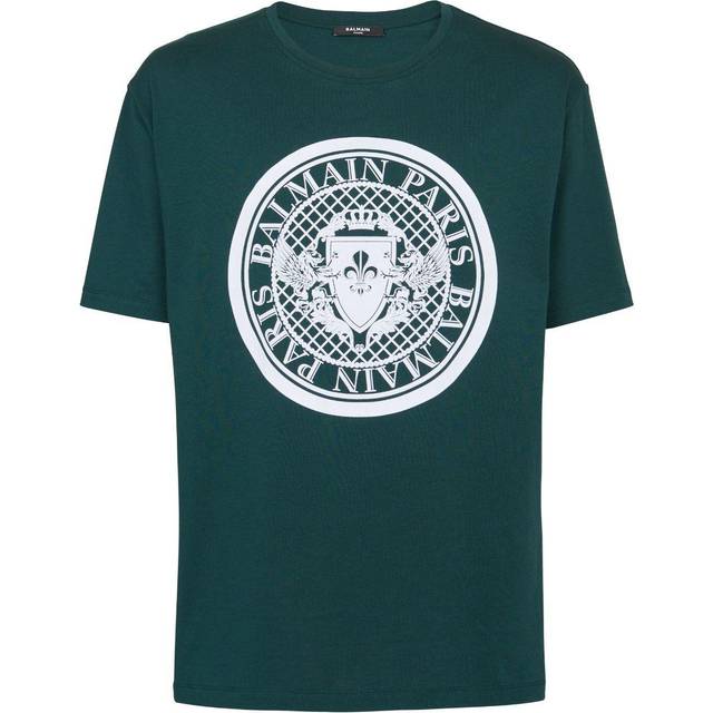 Balmain, T-Shirts, male, Green, M, Green Men T-shirt