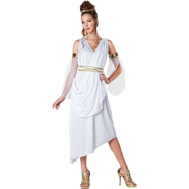Classic Women's Greek Goddess Costume | Historical Costumes - Purple&#47;White (XL)