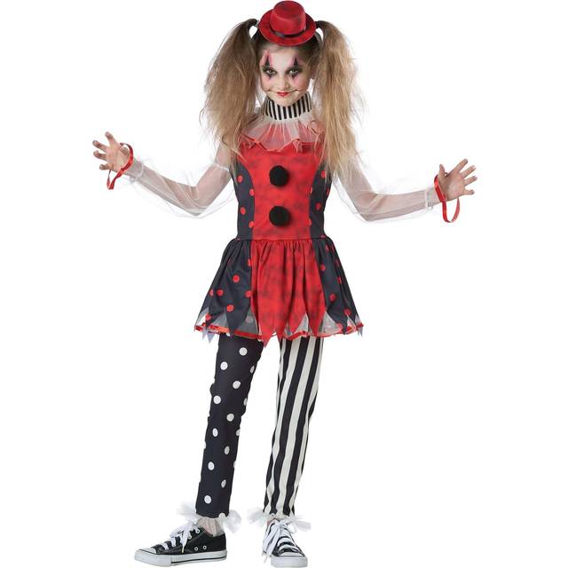 Creepy Vintage Clown Kid's Costume | Evil Clown Costumes - Black&#47;Brown&#47;Red (L)