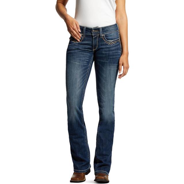 Ariat Female R.E.A.L. Mid Rise Stretch Entwined Festival Boot Cut Jean Festival Blue 26