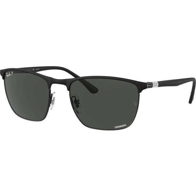 Ray Ban Chromance Polarized Dark Gray Rectangular Unisex Sunglasses RB3686 186/K8 57 - Grey (Dimension: 6.0000x4.0000x2.0000 inches)