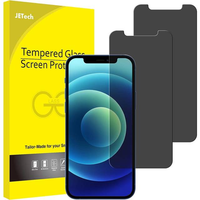 JETech Privacy Skärmskydd för iPhone 12 mini 5,4 Tum, Anti Spy Screen Protector Privat Härdat Glas Film, 2 Pack
