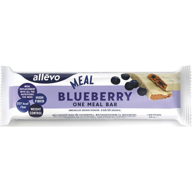 Allevo Bar Blåbär, 58 g