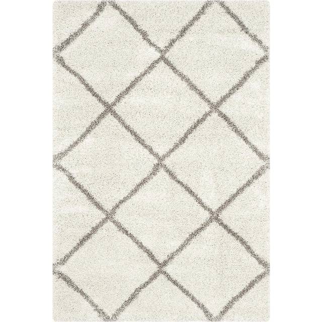 Hudson Looped/Hooked Ivory/Grey Rug (Rectangle 200 x 300cm/Plush 5cm)