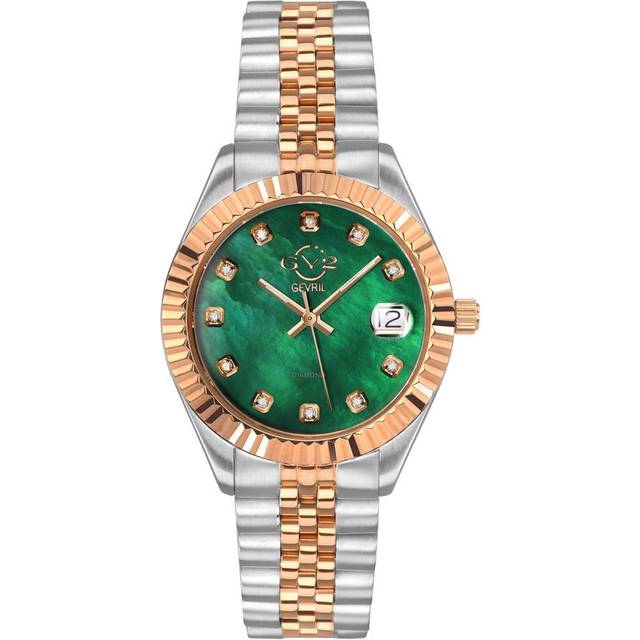 Womens Naples 12408 Green Dial Two Tone Swiss Quartz Watch - Multi - One Size