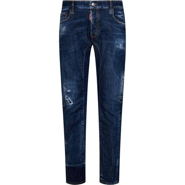 Dark-washed Tidy Biker Denims with Distressed Detail size 46 (46)