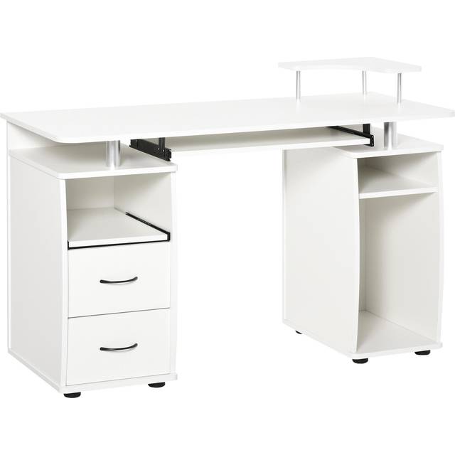 HOMCOM Computer Desk Drawer PC Writing Wooden Workstation Keyboard Black | TJ Hughes