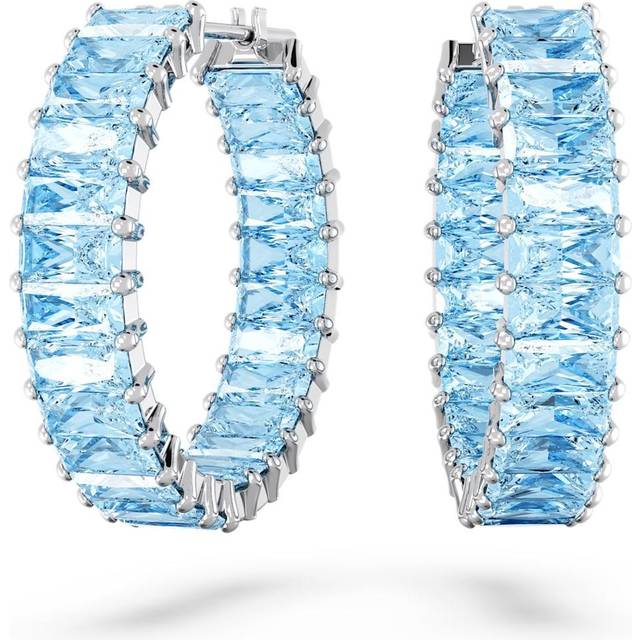 Swarovski Matrix Blue Hoop Earrings 5659037 - Silver