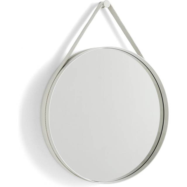 HAY - Strap Mirror No 2 Ø50 - Light Grey - Väggspeglar - Grå