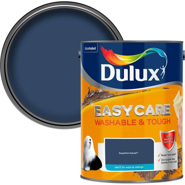 Dulux Easycare Washable & Tough Matt Emulsion Paint - Sapphire Salute - 5L - Blues