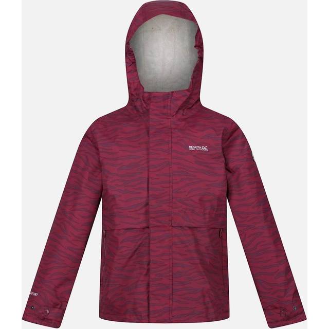 (11-12 Years, Dark Pimento) Regatta Childrens/Kids Bambee Zebra Print Waterproof Jacket