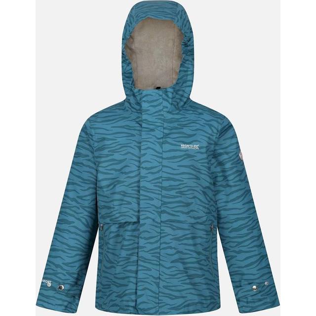 (11-12 Years, Dragonfly) Regatta Childrens/Kids Bambee Zebra Print Waterproof Jacket