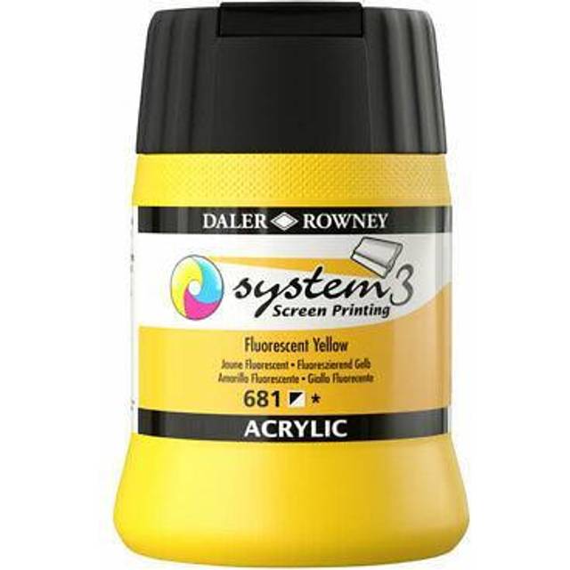 Daler Rowney System 3 Screen Printing Acrylic 250ml Fluorescent Yellow