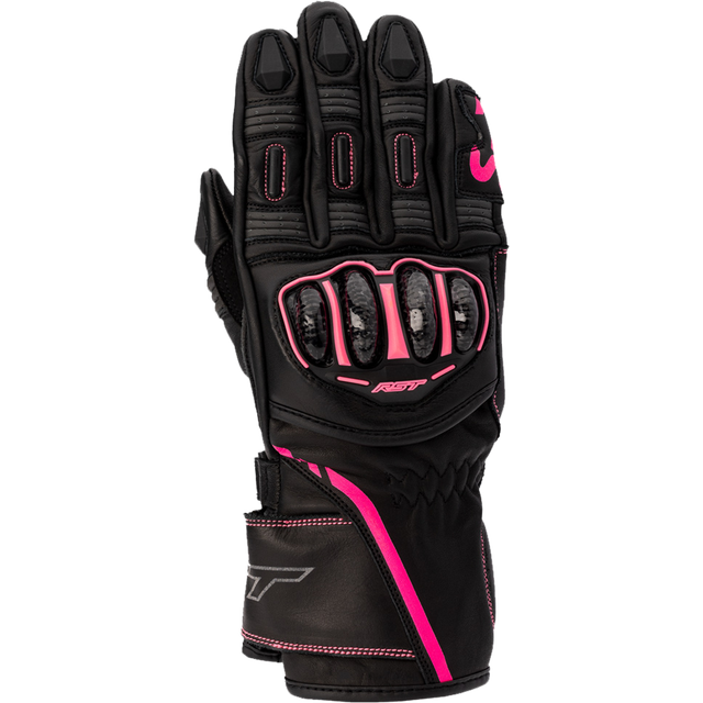 RST S-1, gloves women , color: Black/Neon-Pink , size: 7