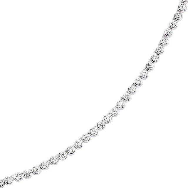 Silver jewelco london cz bubble eternity tennis necklace 4mm 16 inch