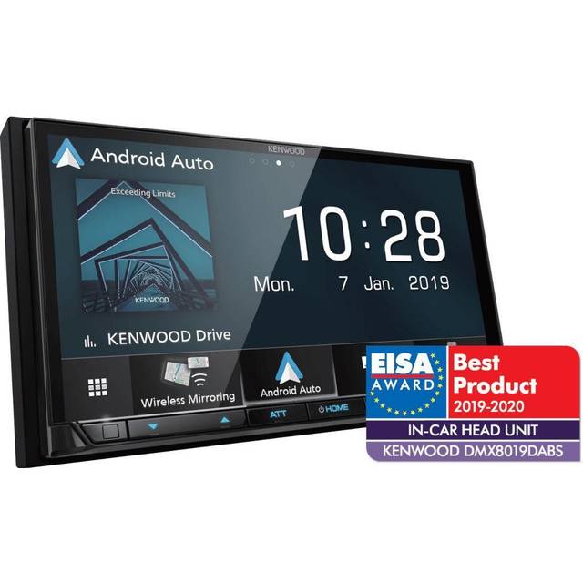 KENWOOD DMX8021DABS – 17,7 cm (7 tum) digital media AV-mottagare med trådlös CarPlay & Android bil (4 x 50 W, DAB+/FM, BT, 3 x för-out 4 V, USB-C, iPod/iPhone-kontroll)