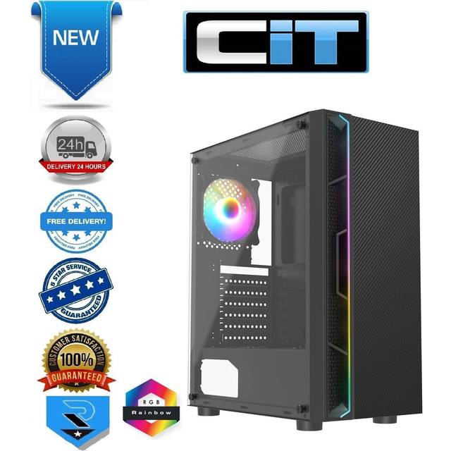 CiT Galaxy Mid-Tower Windowed Black PC Gaming Case