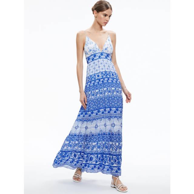 Alice + Olivia Karolina Halter Maxi Dress
