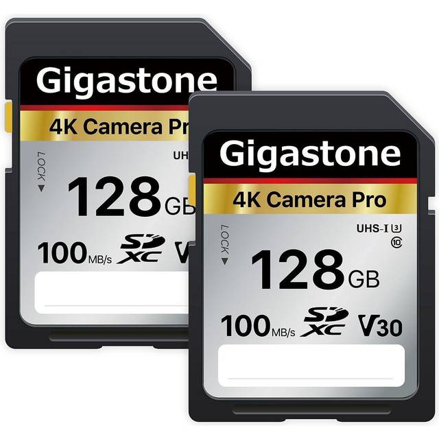 GIGASTONE 128GB 2-Pack SD Card V30 SDXC Memory Card High Speed 4K Ultra HD UHD Video Compatible with Canon Nikon Sony Pentax Kodak Olympus Panasonic D
