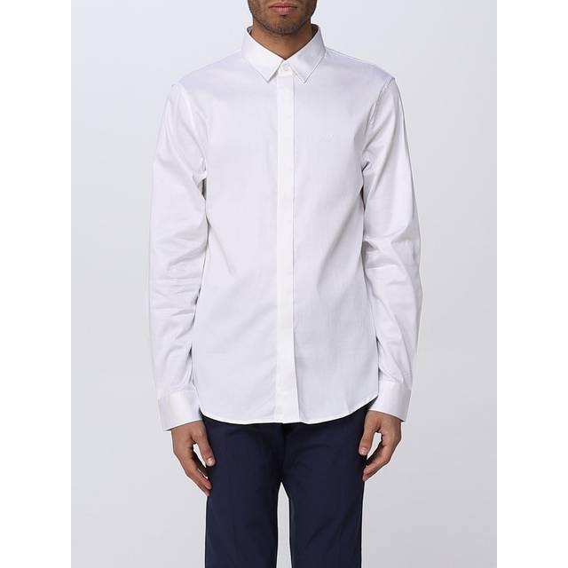 Men's Armani Exchange Poplin Long Sleeve Shirt White - Size: 40/Regular