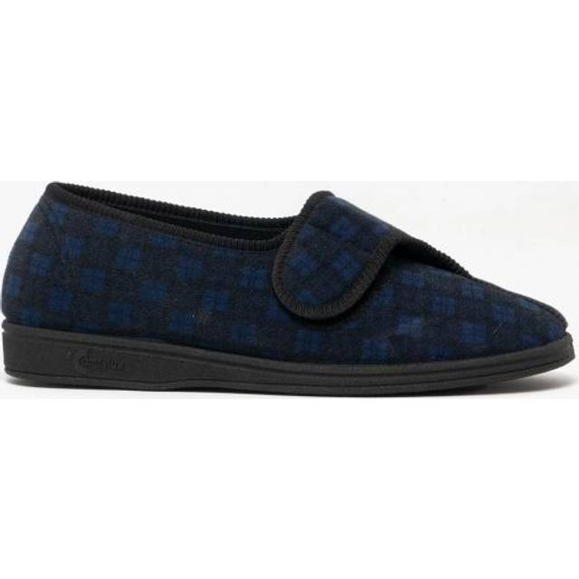 Comfylux Paul Slippers Men's | Slippers  | Navy Blue Check  | UK Size 10