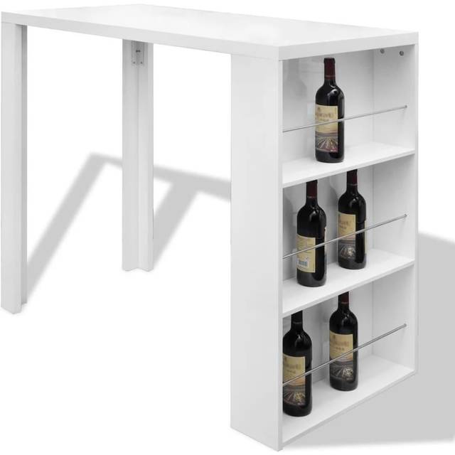 Barbord MDF med vinhyllor högglans vit