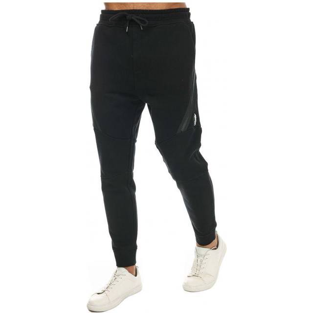 C.P. Company, Sweatpants, male, Black, XL, Diagonal Fleece Joggers