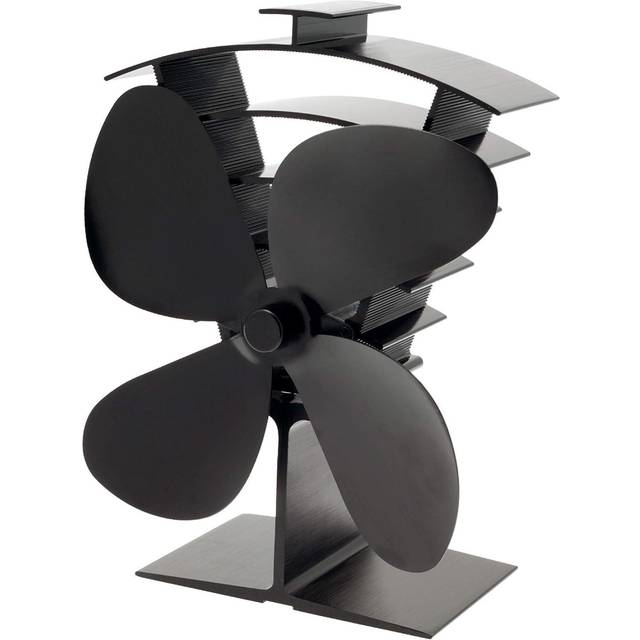 Valiant Stove Fan & Log Burner Premium IV 4-Blade Heat Powered Black