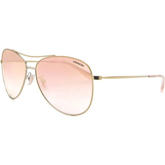 Coach HC7079 L1013 90056F Women's Sunglasses Gold Size 58 - Shiny Light Gold (58)