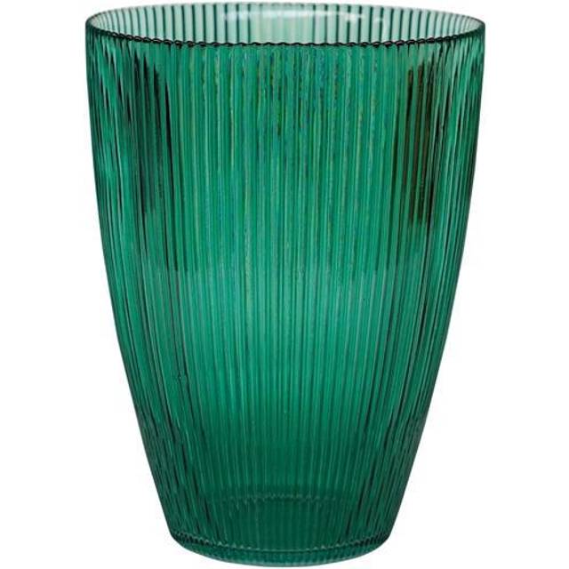 Emerald Ribbed Tall Vase H24.5Cm W18Cm - One Size