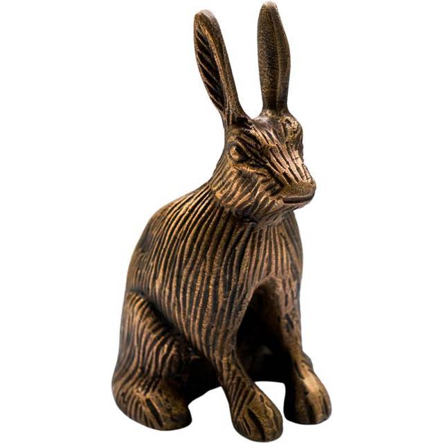 Ivyline Cast Aluminium Hare Candle Holder Antique Brass