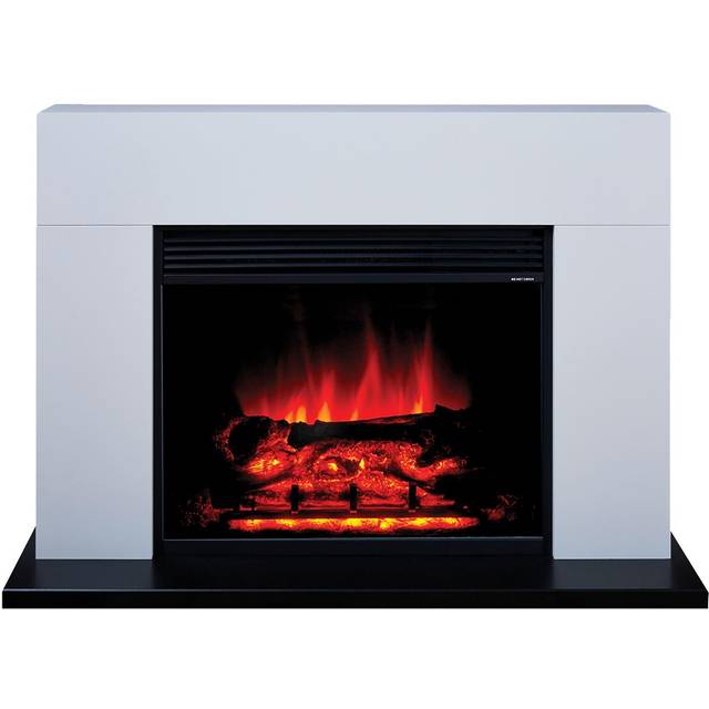 Suncrest Lindale Textured White/Black Electric Suite Fireplace