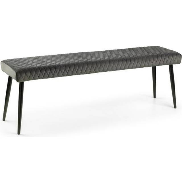 Julian Bowen Luxe 140cm Grey Velvet Dining Bench