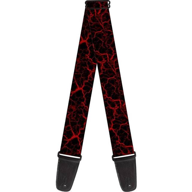 Guitar Strap Marble Black Red 2 Inches Wide