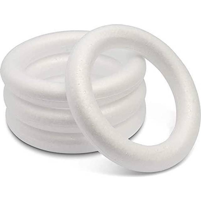 4 Pack Foam Wreath Forms  10 Inch Rings for Crafts  DIY Projects  Holi