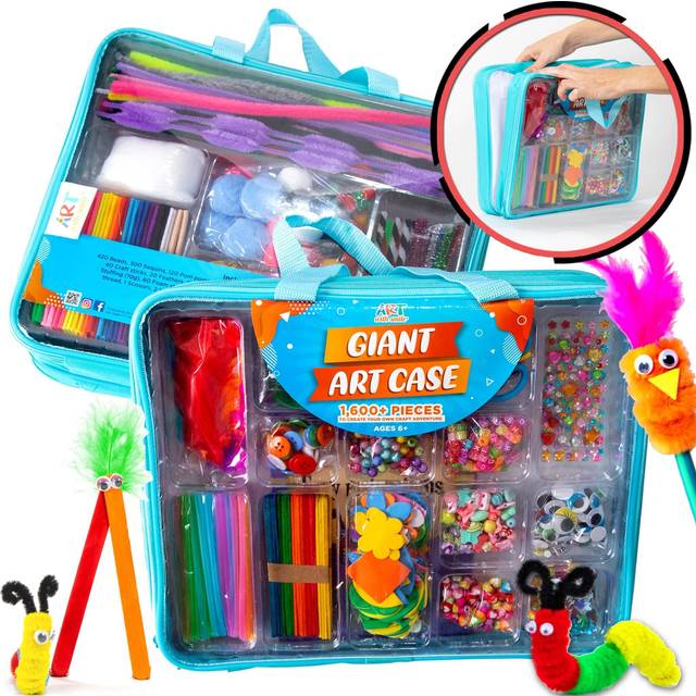 Arts and Crafts Supplies for Kids - 1600+Pcs Craft Kits for Kids - DIY School Craft Project for Kids Age 4 5 6 7 8-12 Gifts for Girls and Boys Crafts