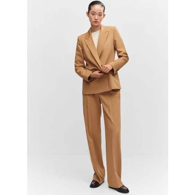 Mango Greta Tan Blazer - Brown - XXL