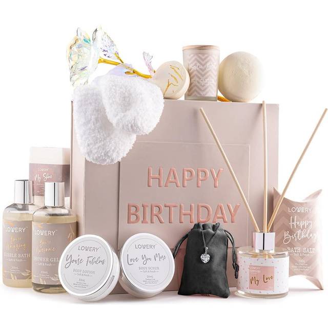 Birthday Gifts for Women  Birthday Spa Gift Basket for Women  Luxury Birthday Spa Gift Box with Vit E  Rich Bath Essentials  Diffuser  Candle  Sterlin