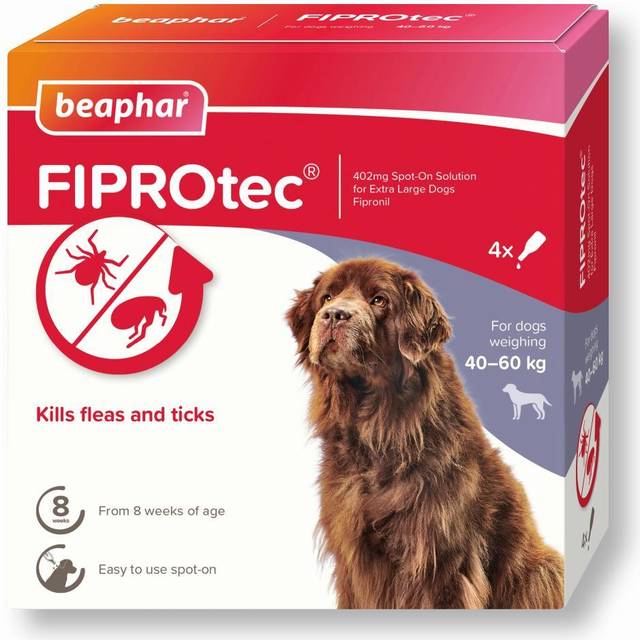 beaphar FIPROtec® Flea & Tick Spot-on For Dogs - XL (>40kg) - 4 pipettes