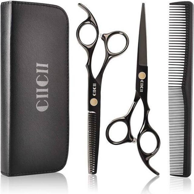 Hairdressing Scissors, CIICII Professional Hair Scissors Hair Cutting Thinning Scissors Set (Haircut Trimming Grooming Shaping Scissors) for Men
