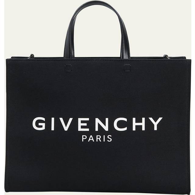 Givenchy Womens Black G Medium Canvas Tote Bag 27x36.5x13.5cm - BLACK